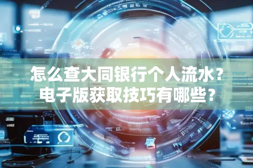 怎么查大同银行个人流水?电子版获取技巧有哪些?